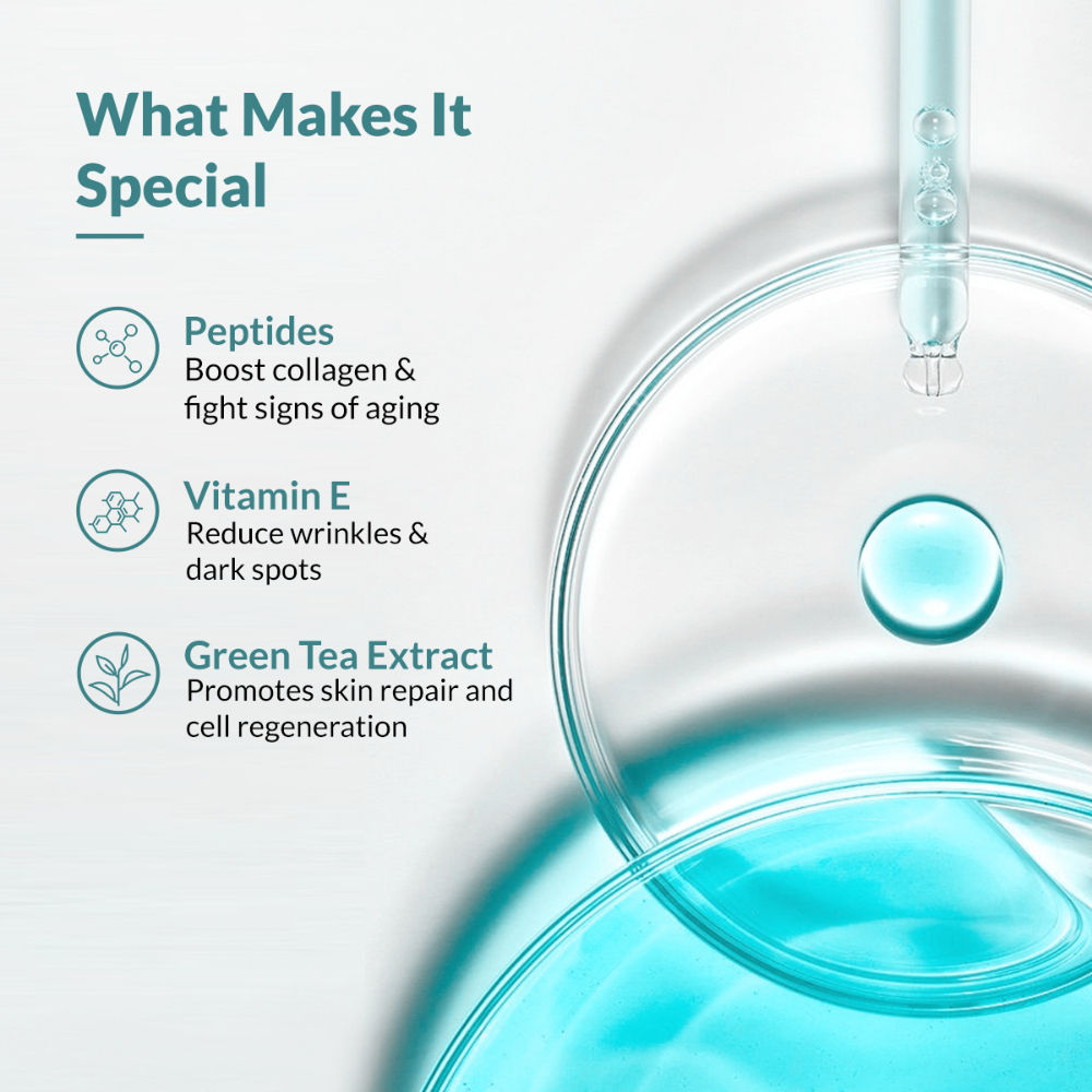Under Eye Cream Roll On for Dark Circles, Puffiness & Wrinkles with Peptides