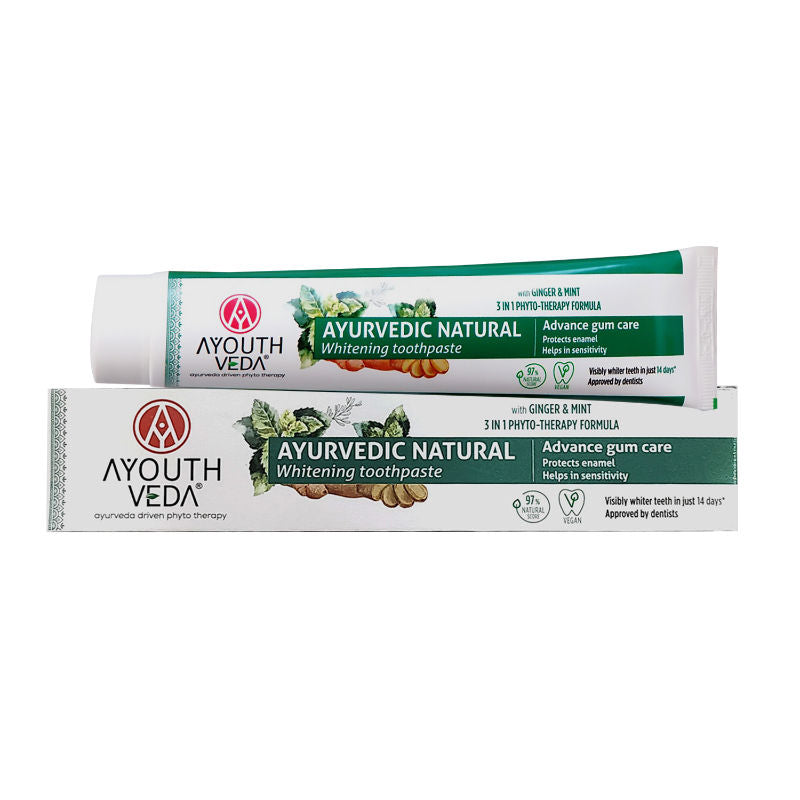 Ayurvedic Natural Whitening Toothpaste with Ginger & Mint For Visibly Whiter Teeth
