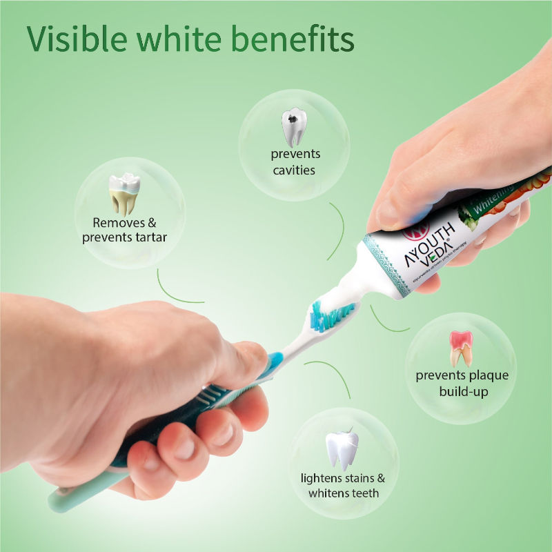 Ayurvedic Natural Whitening Toothpaste with Ginger & Mint For Visibly Whiter Teeth