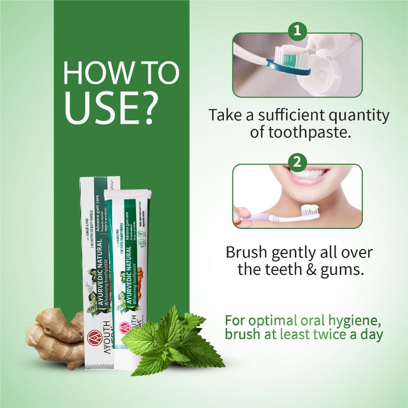 Ayurvedic Natural Whitening Toothpaste with Ginger & Mint For Visibly Whiter Teeth