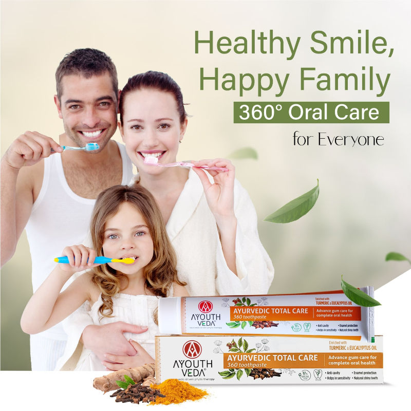 Ayurvedic Total Care 360 Toothpaste with Turmeric & Eucalyptus for Oral Health