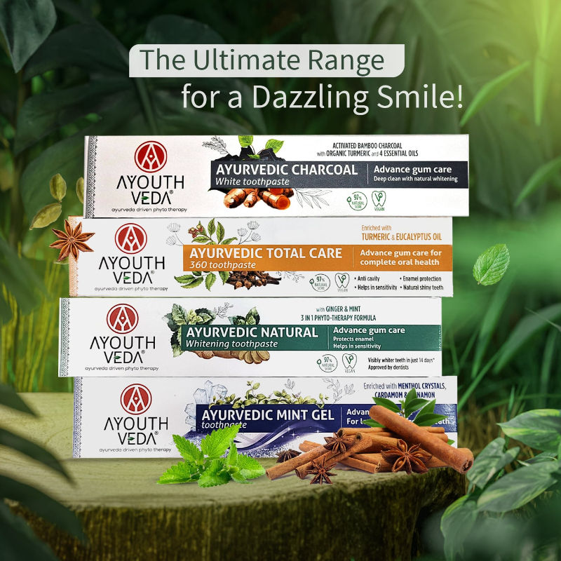 Ayurvedic Total Care 360 Toothpaste with Turmeric & Eucalyptus for Oral Health
