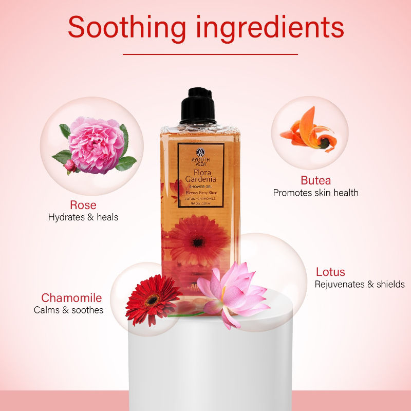 Flora Gardinia Shower Gel With Lotus & Chamomile for Refreshing and Calming Bath Experience