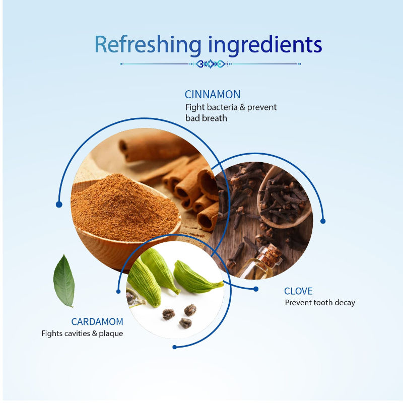 Ayurvedic Mint Gel Toothpaste with Menthol & Cardamom for Fresh Breath