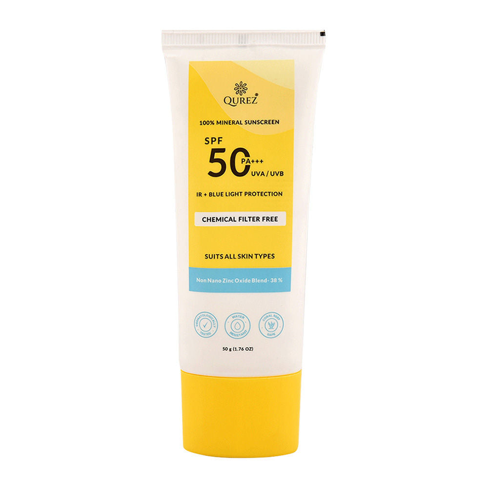 Mineral Sunscreen SPF 50 PA+++, Blue Light & IR Protection, Water Resistant