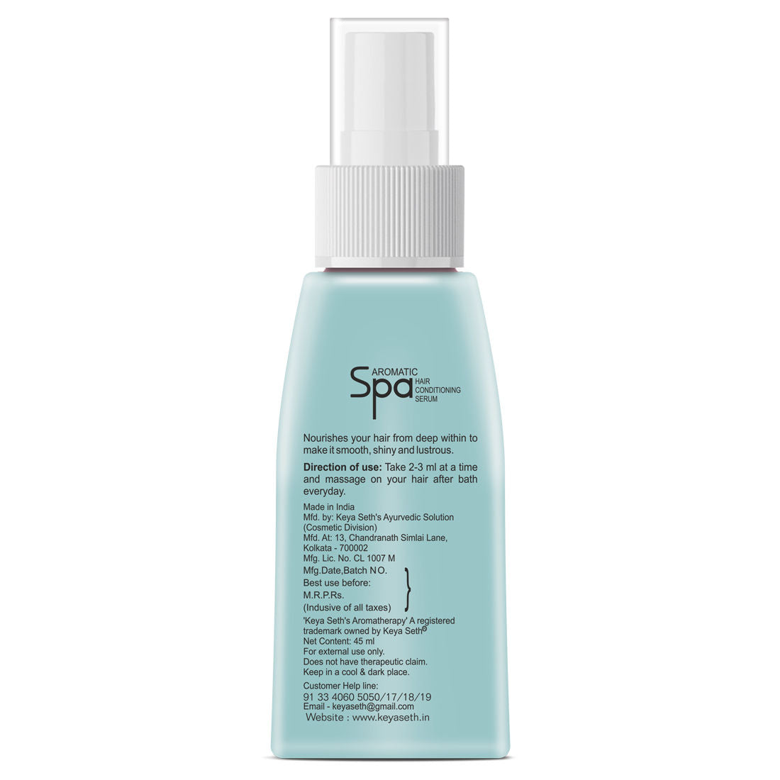 Keya Seth Aromatherapy- Aromatic Spa Hair Conditions Serum SPF 15-for Dry- Rough Hair