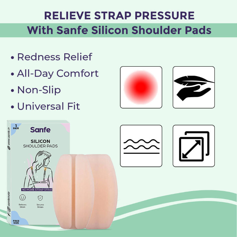 Silicone Shoulder Pads For Women, Bra Pads Inserts, Reusable, Transparent & Non-Slip
