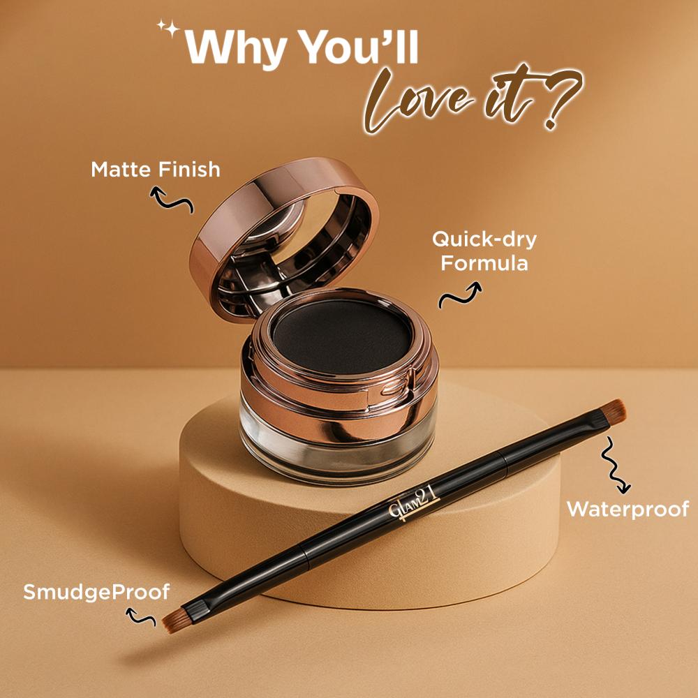 2-In-1 Eyebrow & Gel Eyeliner 24-Hour Stay Waterproof - 02 Brown