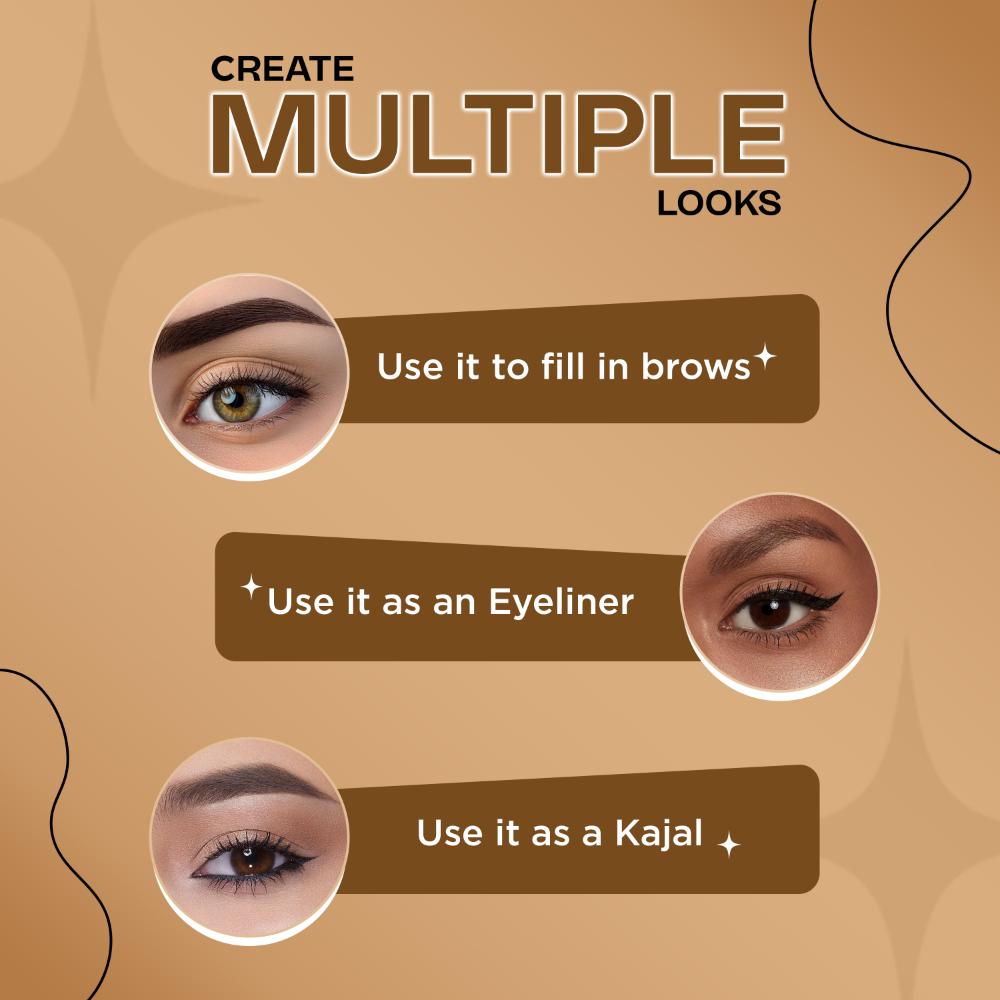 2-In-1 Eyebrow & Gel Eyeliner 24-Hour Stay Waterproof - 02 Brown