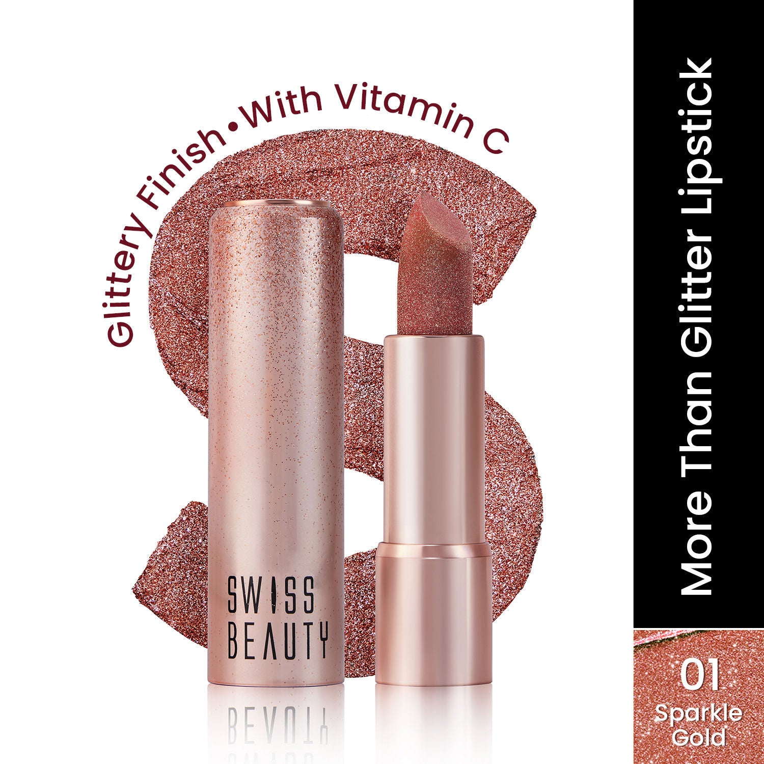 More Than Glitter Lipstick - 1 Sparkle Gold