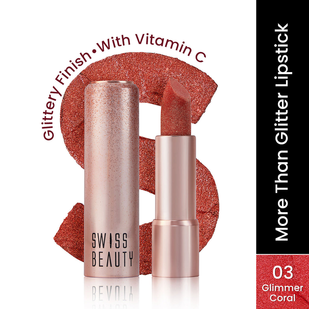 More Than Glitter Lipstick - 3 Glimmer Coral