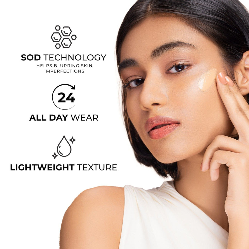 Skip Everything Serum Skin Tint SPF 20, Liquid Foundation for all Skin type, with In-Built Brush, Enriched with Vitamin E for anti-ageing benefits