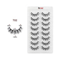 Eyelash set 3D false long and natural eye makeup 8 pairs No. T02