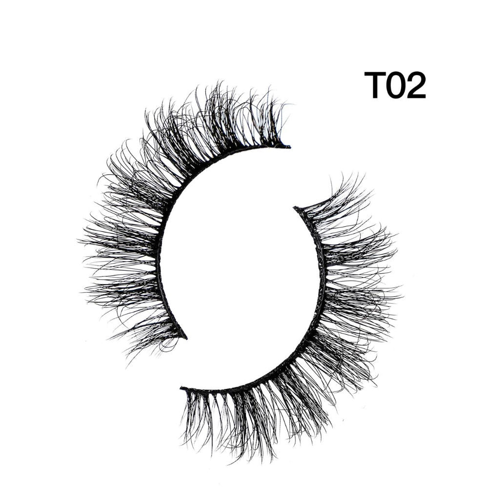 Eyelash set 3D false long and natural eye makeup 8 pairs No. T02