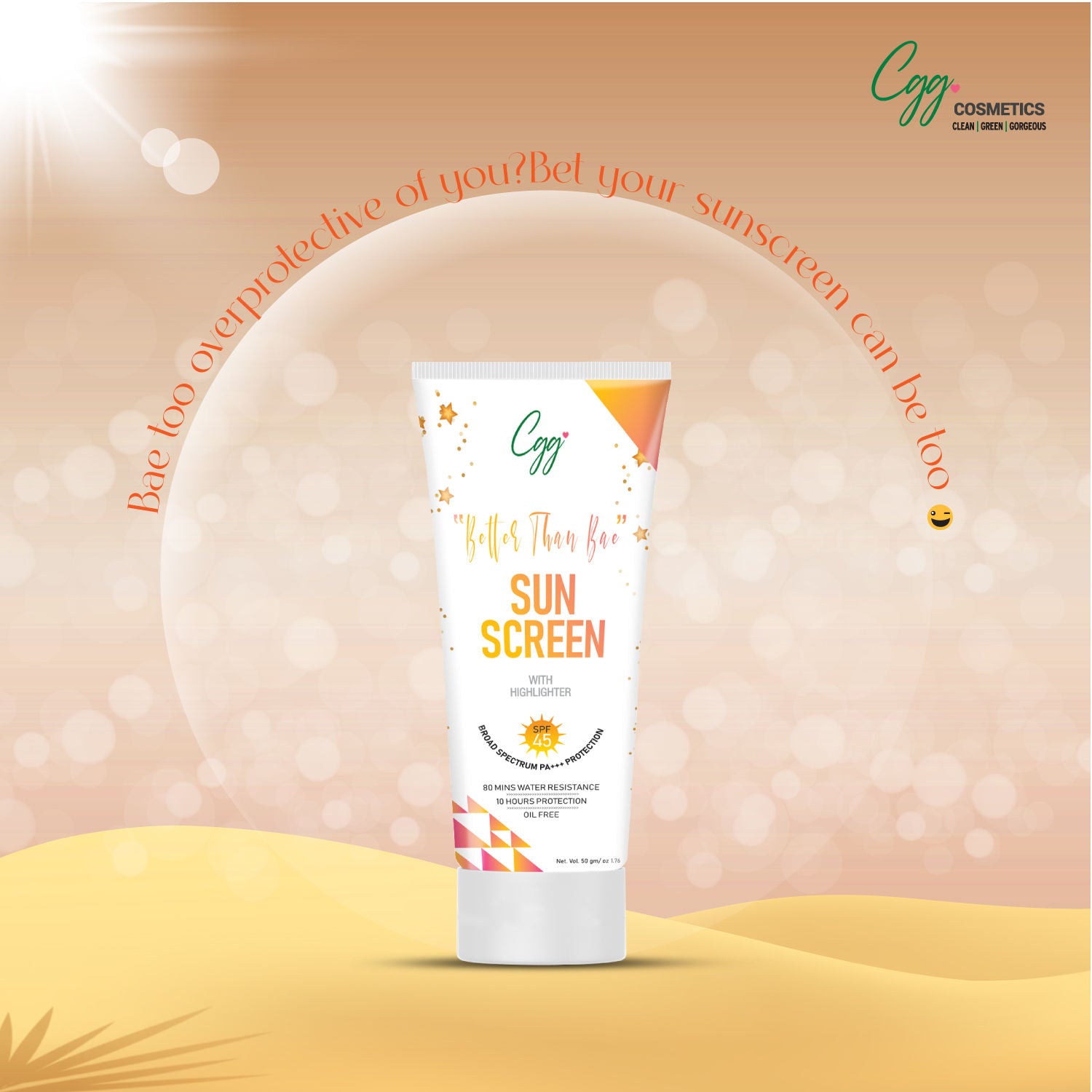 Suncreen SPF 45 + FREE CGG cosmetics Hand cream SPF 45