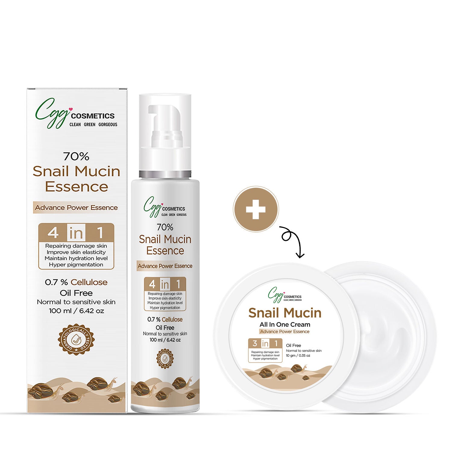 70% Snail Mucin Essence + FREE All In One Cream