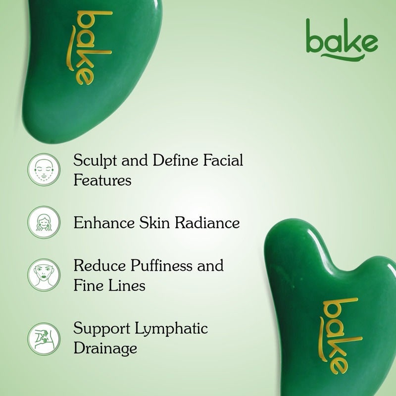 Jade Gua Sha Stone Face Massager Tool for Reducing Fine Lines & Wrinkles and Eye Puffiness