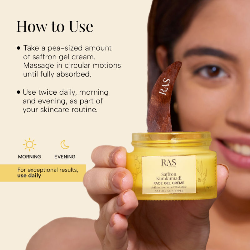 Saffron Kumkumadi Face Gel Creme With Aloevera & Red Algae