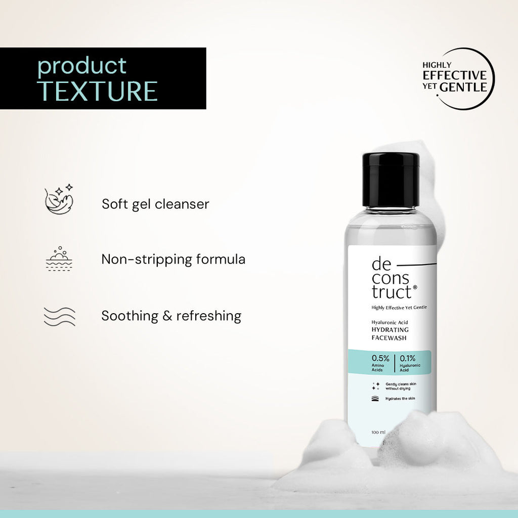 Hydrating Face Wash, 0.5% Amino Acids + 0.1% Hyaluronic Acid, Deeply Cleanses & Hydrates
