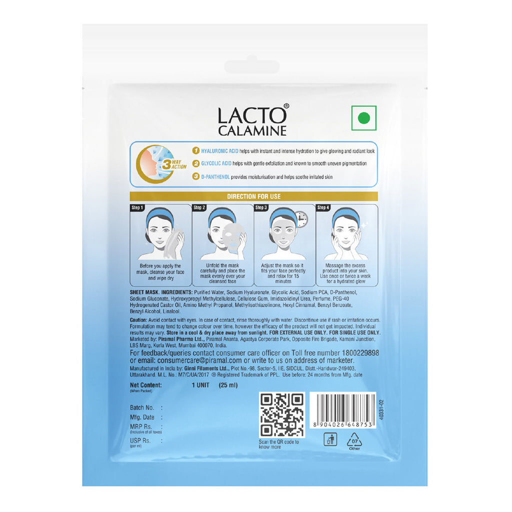 Hyaluronic Acid Face Serum Sheet Mask for Intense Hydration Refreshing Plumpy & Dewy Skin