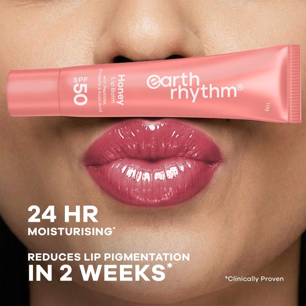 Honey Lip Balm Spf 50 Brightens Lips With Propolis, Peptides & Kojic Acid