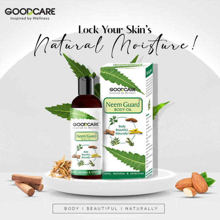 Ayurvedic Neem Guard Body Oil with 8 herbs-nourishes, brightens & fights skin infections.