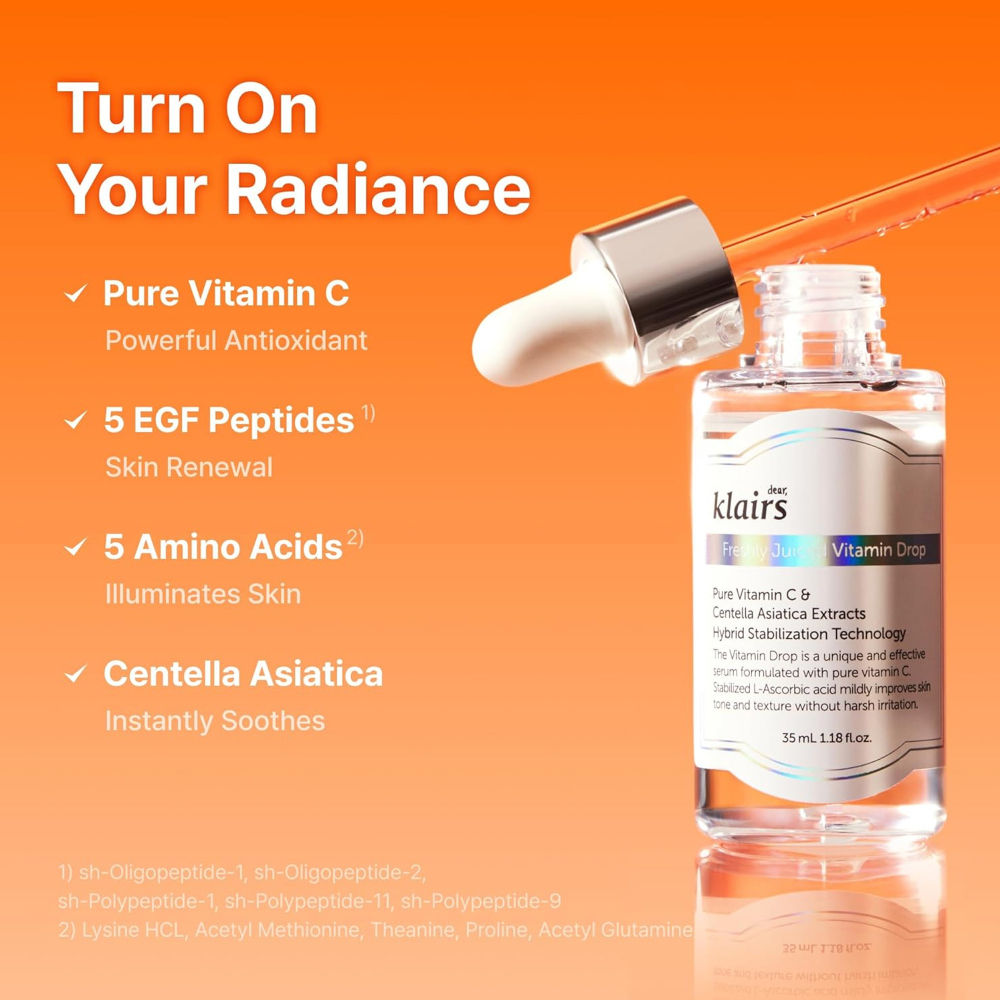 Freshly Juiced Vitamin Drop - 5% Pure Vitamin C Serum Fades Dark Spots & Hyperpigmentation