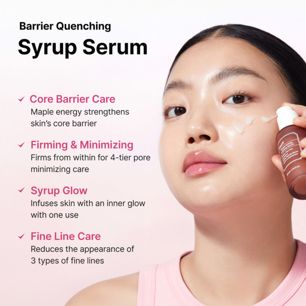 Maple Energy Infusing Serum, Anti-Aging Korean Serum with 3 Peptides Reduces Fine Lines