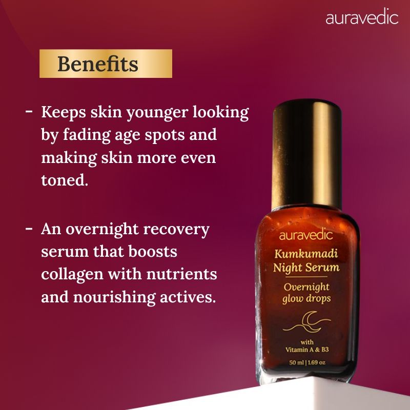 Kumkumadi Tailam Night Serum Kumkumadi Face Serum With Kumkumadi Oil For Anti Aging Glow