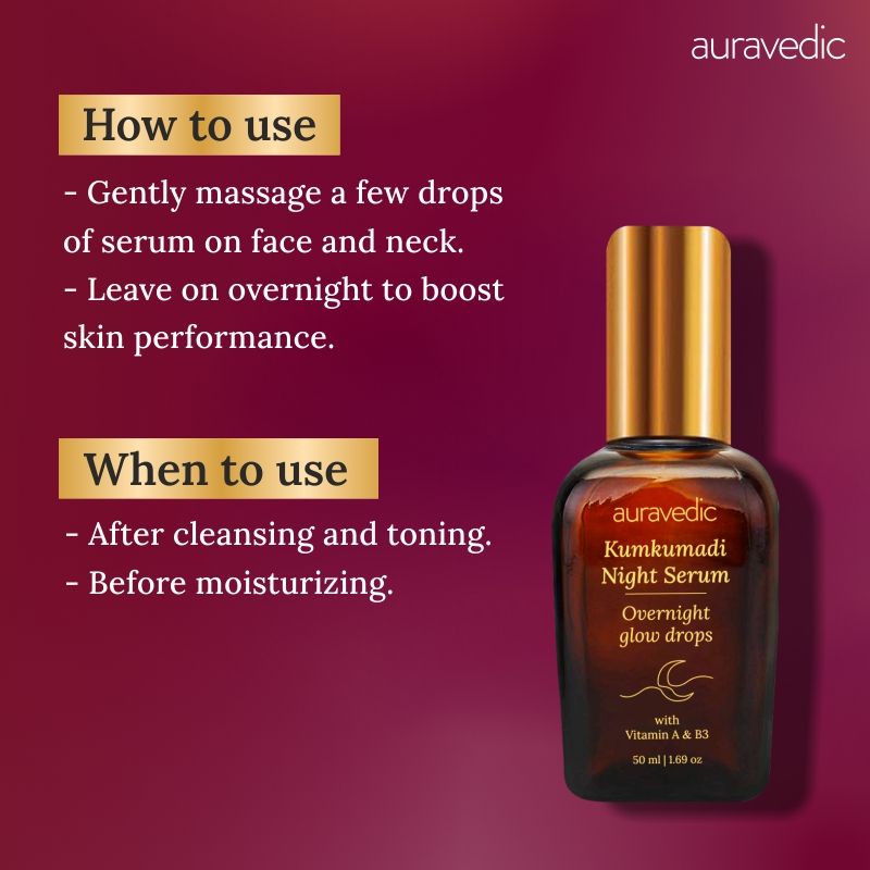 Kumkumadi Tailam Night Serum Kumkumadi Face Serum With Kumkumadi Oil For Anti Aging Glow