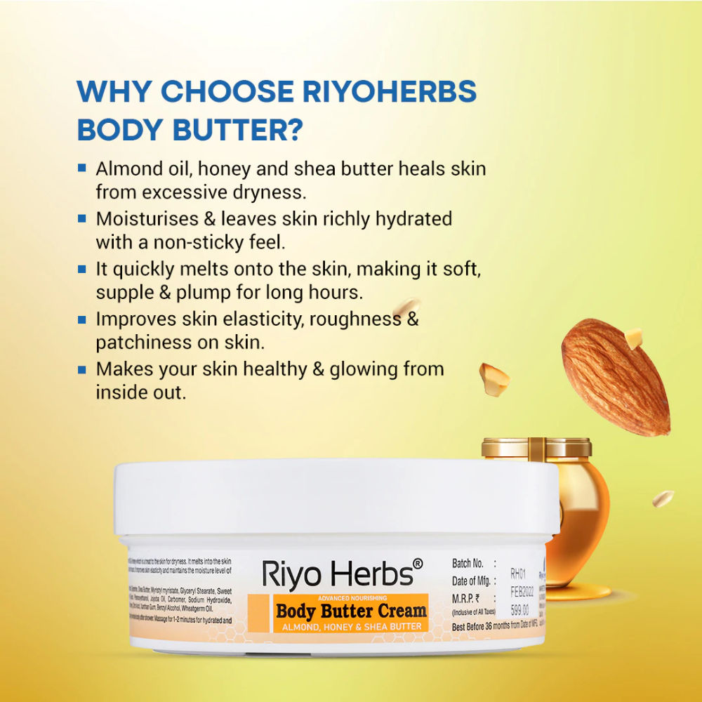 Body Butter Cream Infused with Almond Oil & Honey