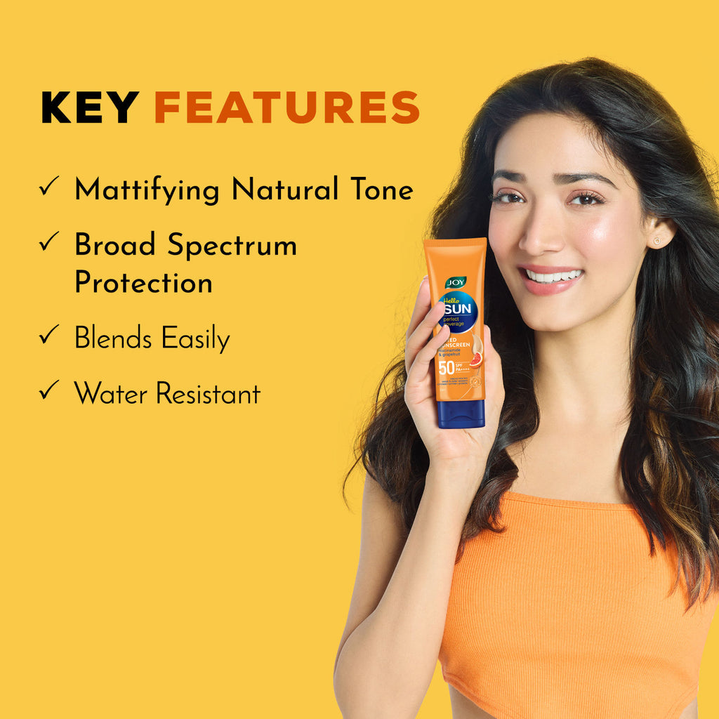 Tinted Sunscreen SPF 50 PA+++ for Oily Skin with Niacinamide, No White Cast, Even Tone