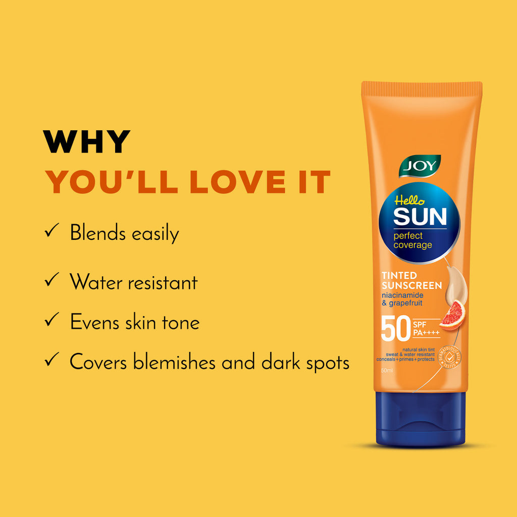 Tinted Sunscreen SPF 50 PA+++ for Oily Skin with Niacinamide, No White Cast, Even Tone