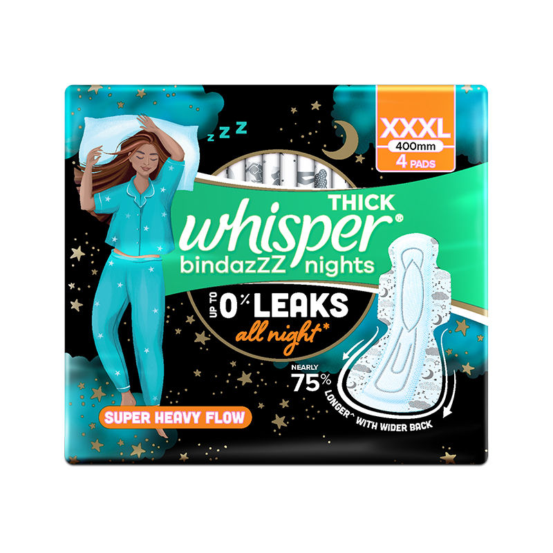 Bindazzz Nights Xxxl Sanitary Pads Upto 0% Leaks All Night Long