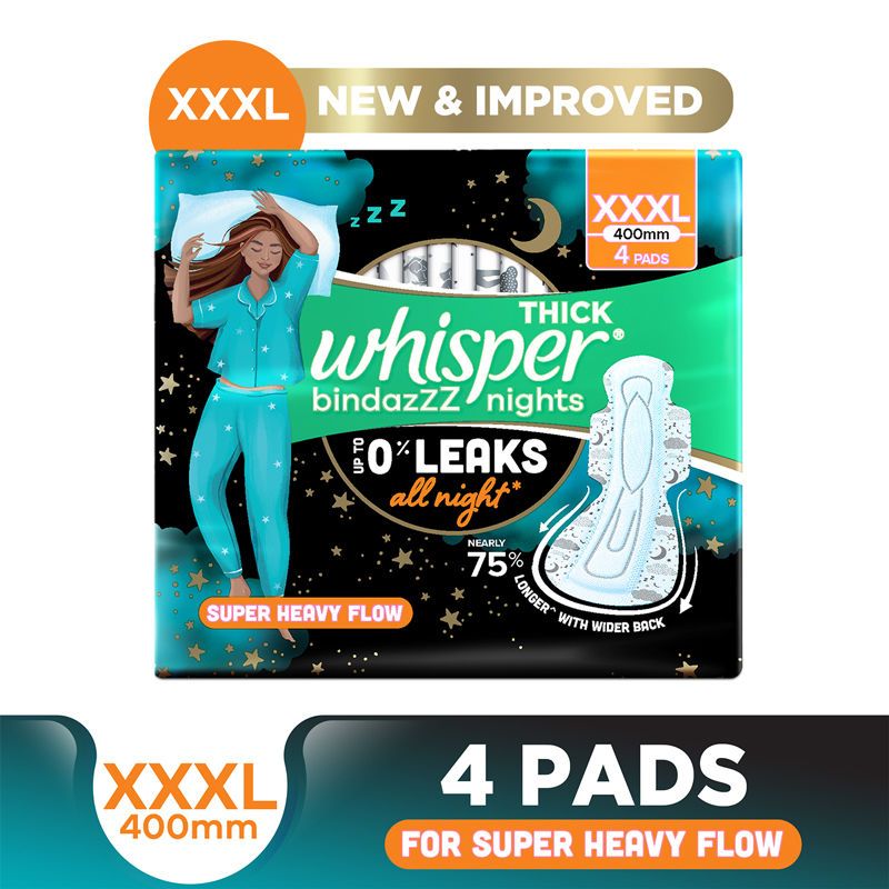 Bindazzz Nights Xxxl Sanitary Pads Upto 0% Leaks All Night Long