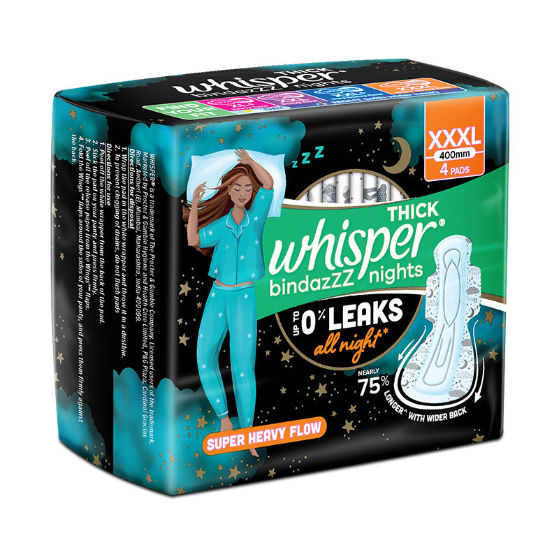 Bindazzz Nights Xxxl Sanitary Pads Upto 0% Leaks All Night Long