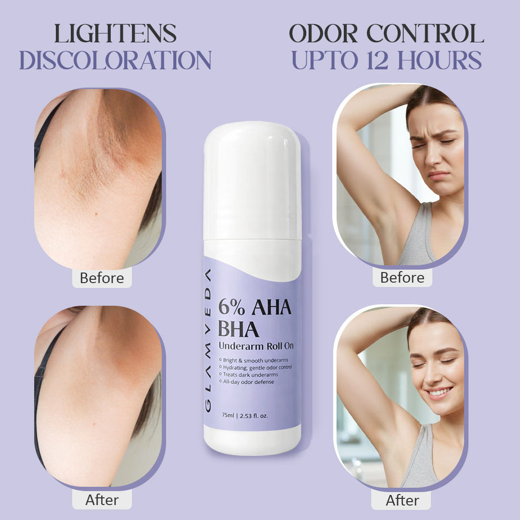 6% AHA BHA Underarm Roll On For Reduce Darkness & Odour Control