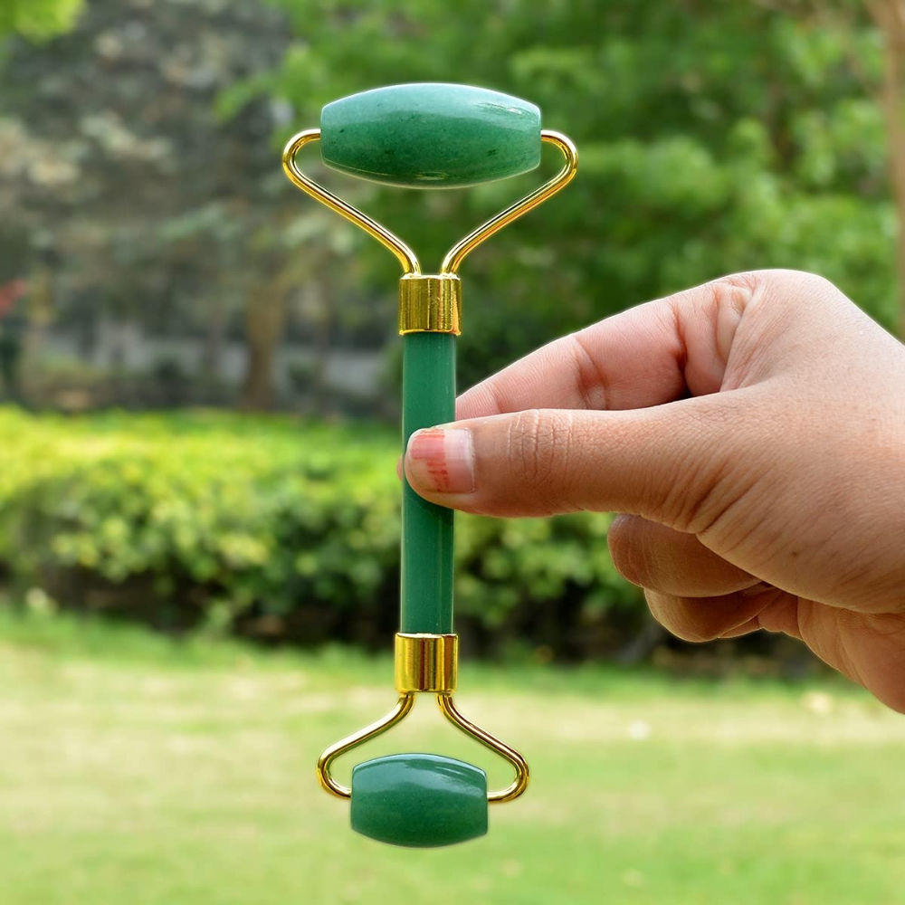Pure Jade Green Adventurine Roller For Face