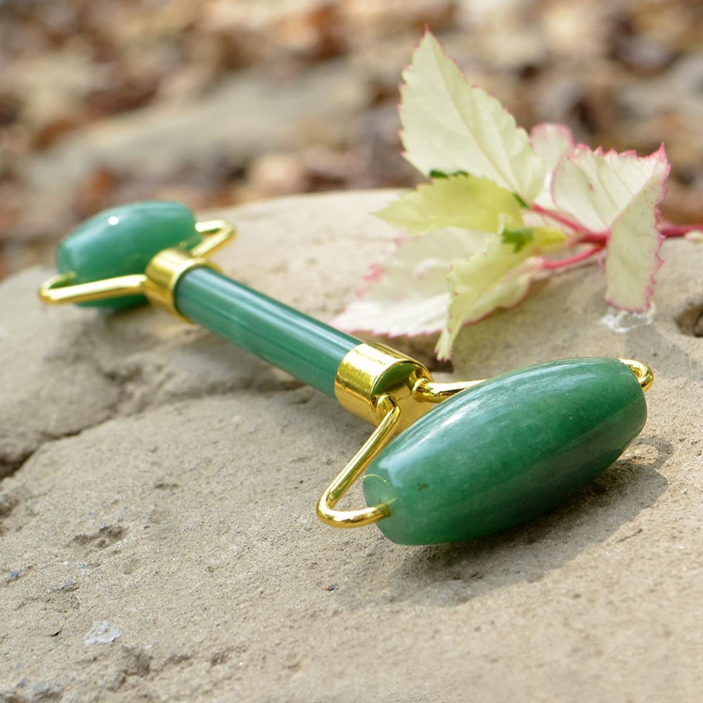 Pure Jade Green Adventurine Roller For Face