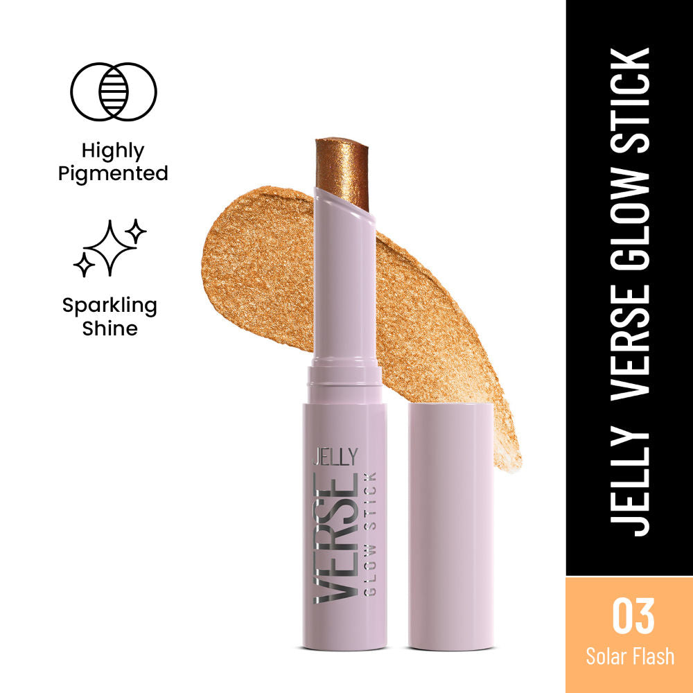 Jelly Verse Glow Eyeshadow Stick , Rich Color Payoff, Crease-Proof - Solar Flash