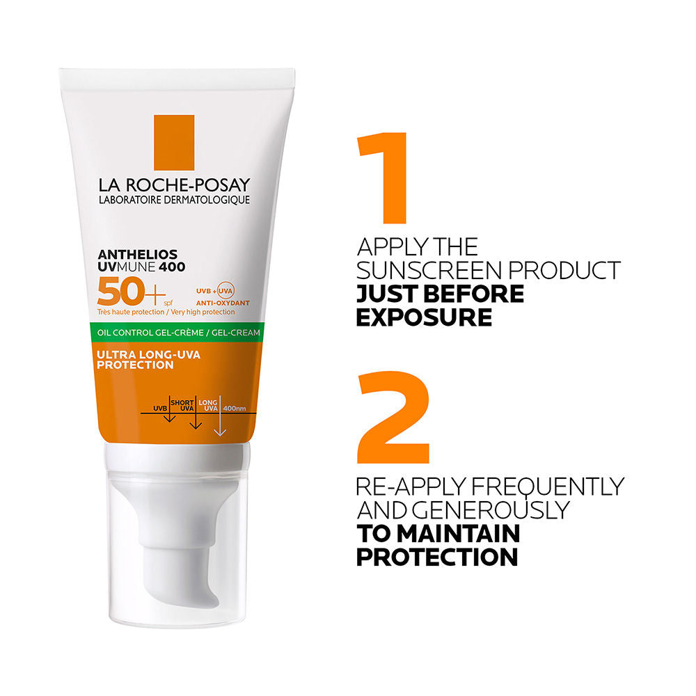 Anthelios UVMUNE400 Oil Control Gel Cream SPF50+, Sunscreen For Oily, Acne-Prone Skin