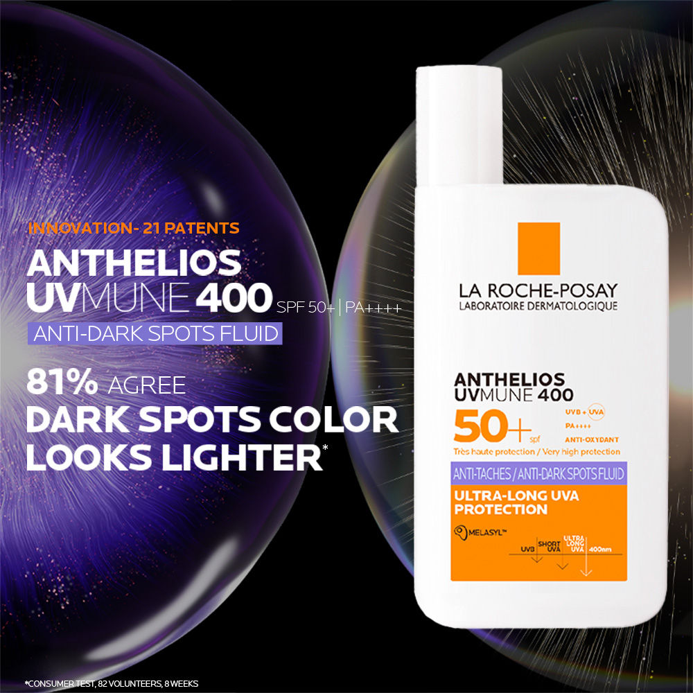 Anthelios UVMUNE400 Anti-Dark Spot Fluid SPF50+ Sunscreen with Melasyl for pigmented skin