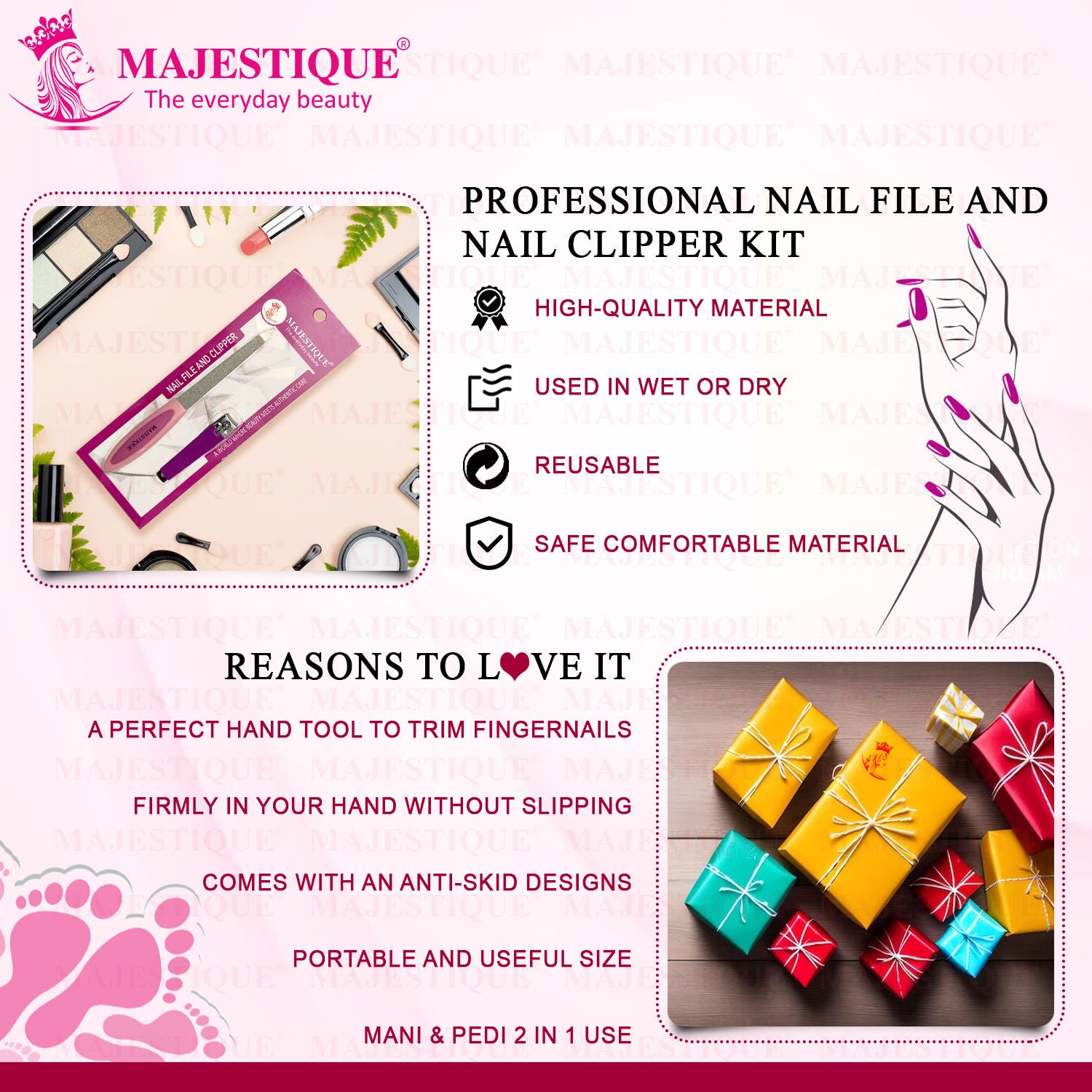 Nail File And Clipper Set - Colour May Vary