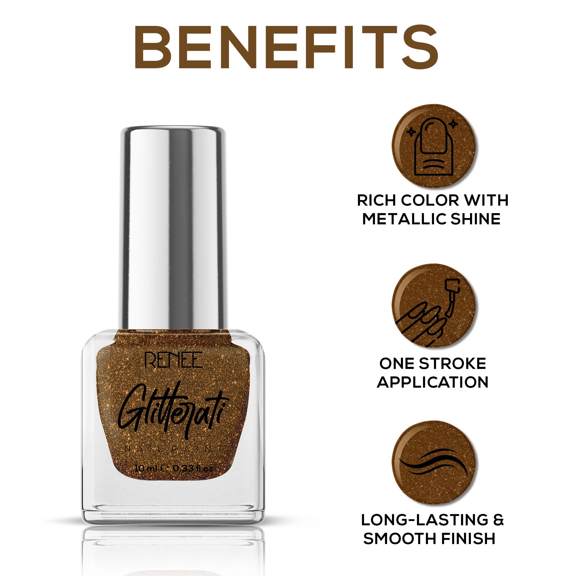 Glitterati Nail Paint - Copper Blaze