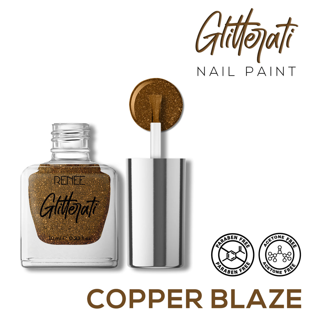 Glitterati Nail Paint - Copper Blaze