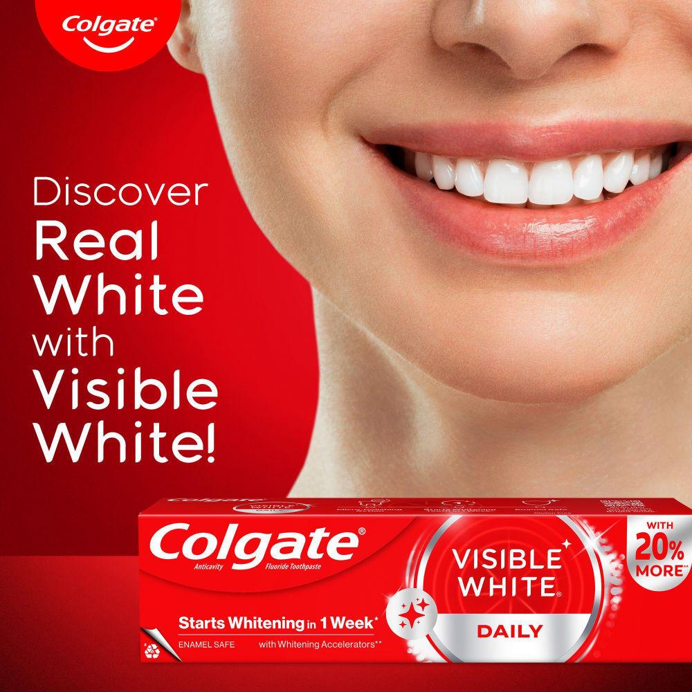 Visible White Toothpaste Teeth Whitening Starts in 1 week Safe on Enamel, Stain Removal