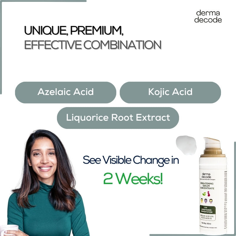 1% Kojic Acid 10% Azelaic Acid Brightening Face Serum For Dark Spots And Pigmentation
