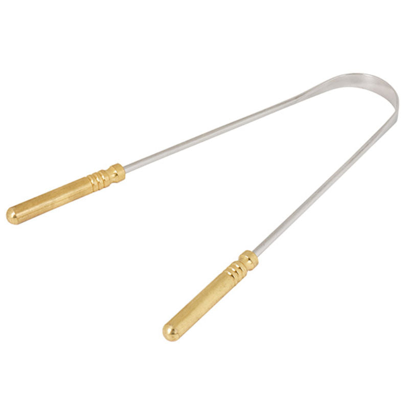 Stainless Steel Tongue Cleaner for Men and Women with Brass Handle Adults