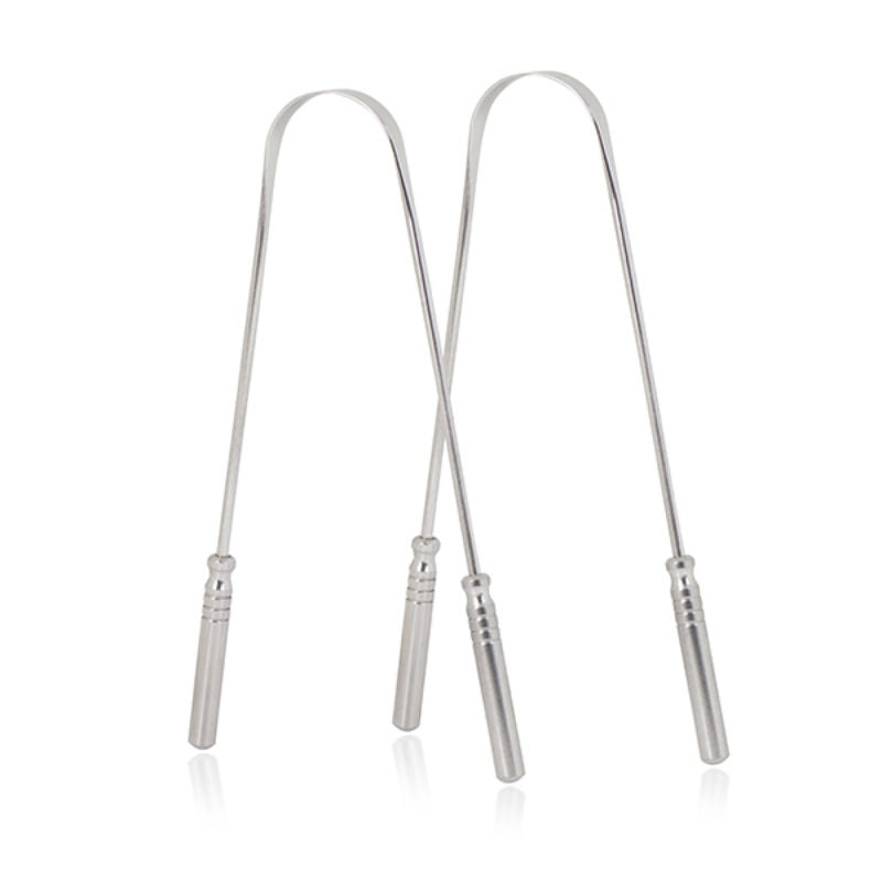 Stainless Steel Tongue Cleaner for Men and Women with Brass Handle Adults