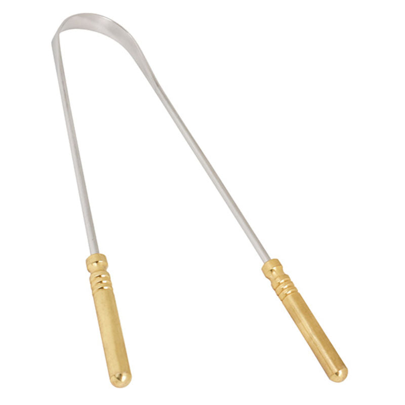 Stainless Steel Tongue Cleaner for Men and Women with Brass Handle Adults